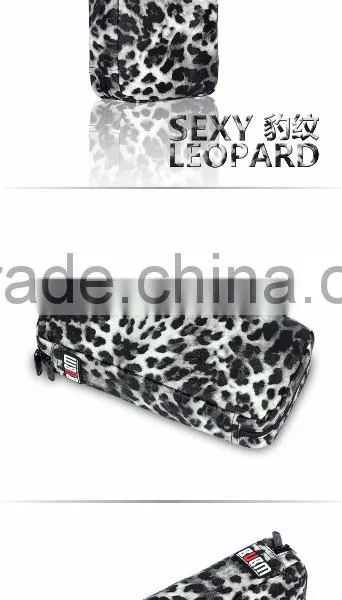 64 Capacity Snow Leopard Grain PU Leather Cover CD DVD Bag CD DVD Storage Bag CD-ROM Package Car Disc Package photo-3