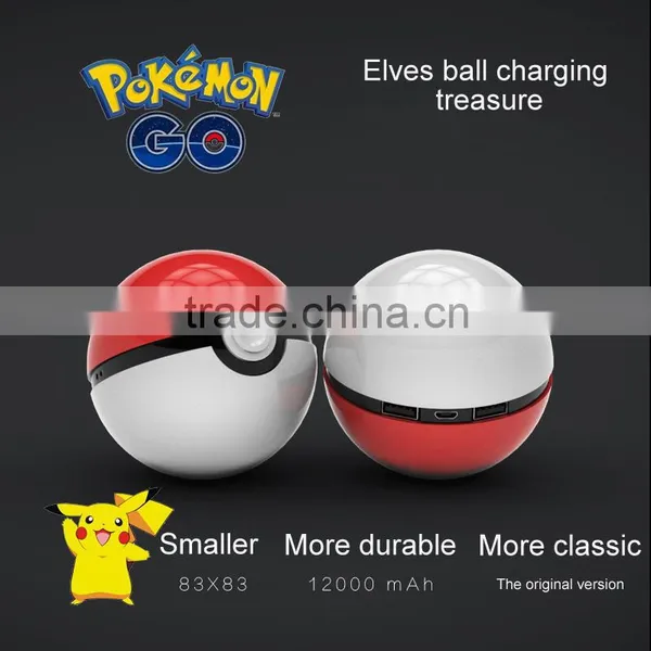 Pokeman Go Phone Accessories Ball Shape Power Bank 12000mah