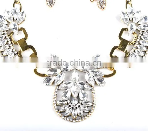 Fashion Crystal Alloy Necklace Earring Set Jewelry photo-6