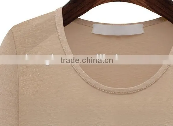 OEM Fashion 2015 Cheap Women Tshirts Custom Printing Short Sleeves Round Neck Summer Casual Tshirt Women Cotton Tshirt photo-3