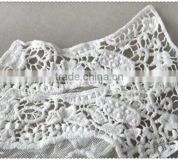 Hot Sale Fashion White Hollow Embroidery Cotton Neckline for Apparel photo-3