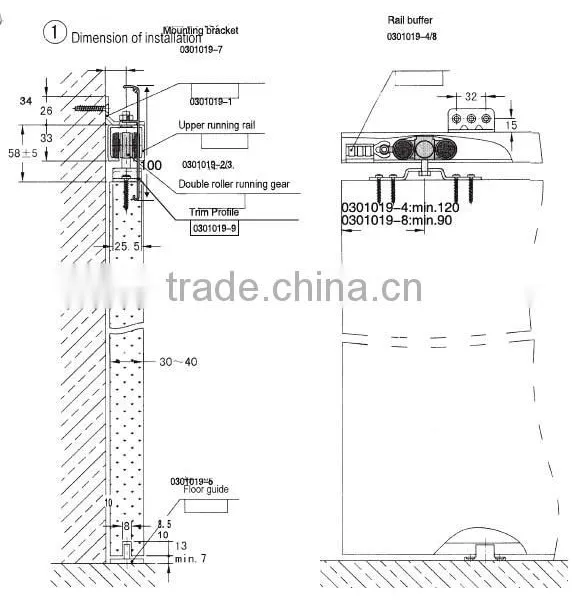 Inner-hanging Wardrobe Sliding Door Accessories photo-2