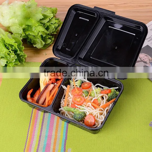 The Reason Why 2 Compartment Plastic Lunch Food Packing Container With Clear Lid photo-2