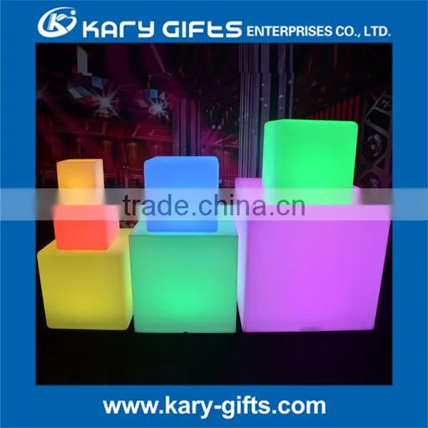Multi Size Available Led Furniture Square Shape Ottomans Led Cube Stool photo-2