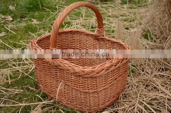 16 or 20 " Handmade Willow Basket, Wicker Basket, Rectangular Basket, Farmhouse Basket,Woven Picnic Basket,Grocery Basket,Market photo-2