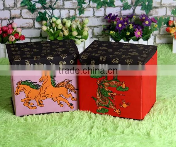 N497 Household Non Woven Box Foldable Storage Box Retro Chinese Pattern Home Storage Organization photo-5