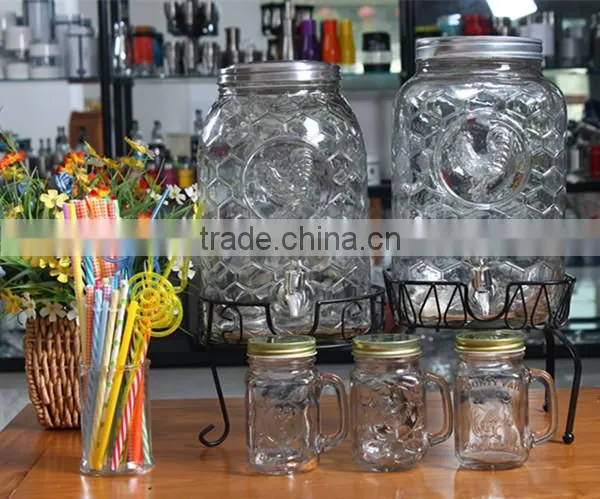 5L Unique Glass Beverage Dispenser With Ice Bucket photo-6
