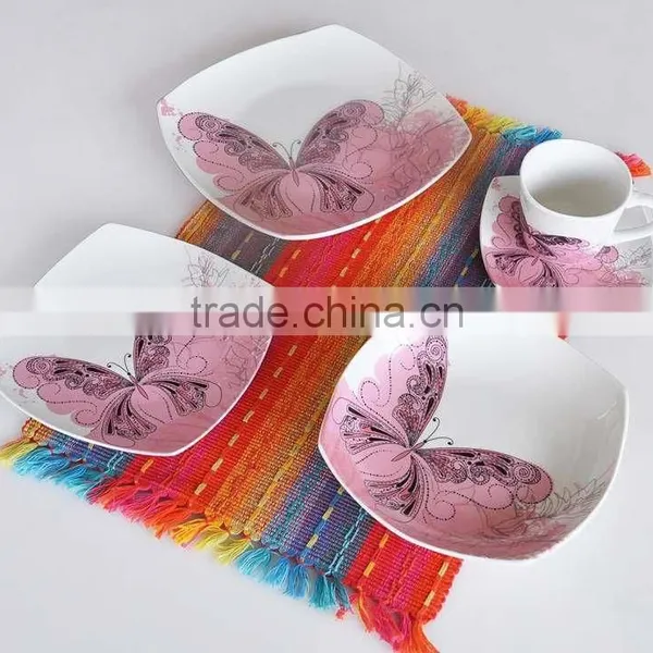 16pcs Square Shape Porcelain Dinnerware Set,square Shape Dinner Set,porcelain Square Shape Dinnerware Set photo-2