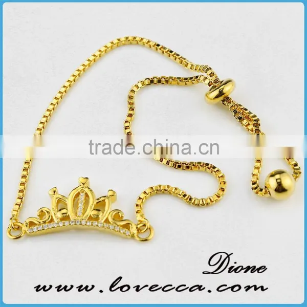 24Kt Gold Bracelet Micropave CZ Girls Gold Chain Bracelet photo-2