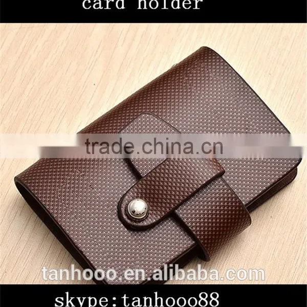 OEM Promotional Unique Gift Leather Credit Card Holders ,fashion&foldable&square Wholesale Leather Gift Card Holders