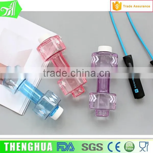 Sports Drinking Plastic Clear Dumbbell Water Bottle With Private Label photo-4