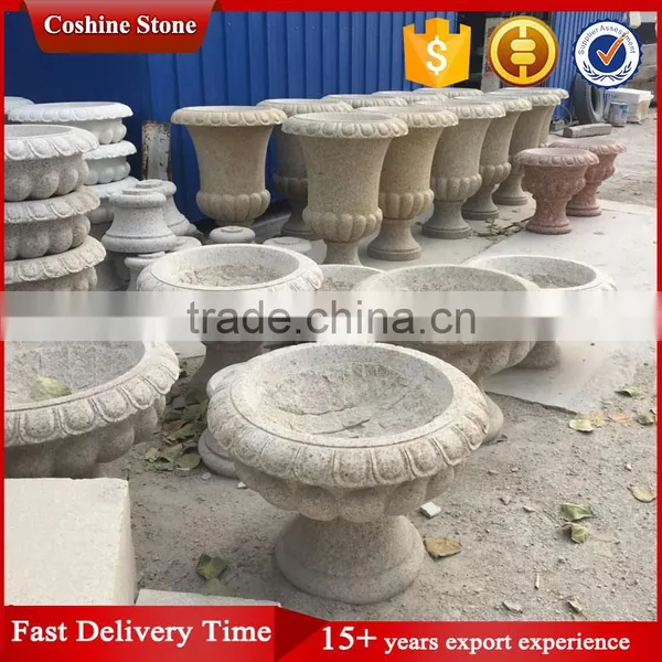 Natural Yellow Granite Flower Pot For Garden Decoration photo-6