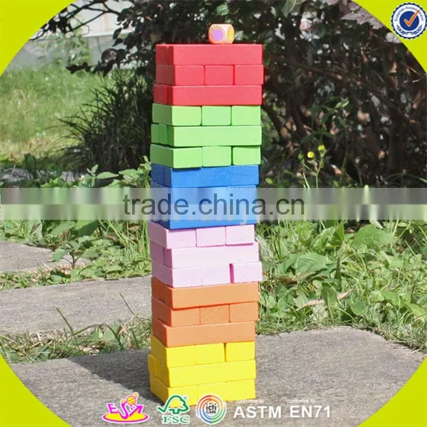 Wholesale Colorful 55 Pieces Kids Wooden Bricks Toy Funny Baby Wooden Bricks Toy Best Toddler Blocks Puzzle W13D133 photo-2