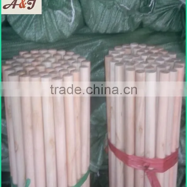 Natural Wooden Broom Stick One End Flat One End Dome photo-6