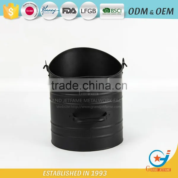 Fireplace Accessories Ash Coal Bucket Powder Coated Black Fire Coal Metal Ash Bucket photo-3