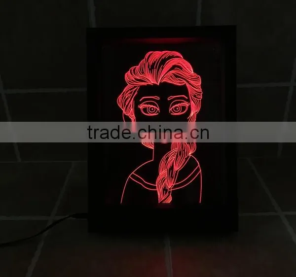 2016 New Design Awsome Creative Magic Illusion 3D Led Night Lights Photo Frame for Decoration photo-3