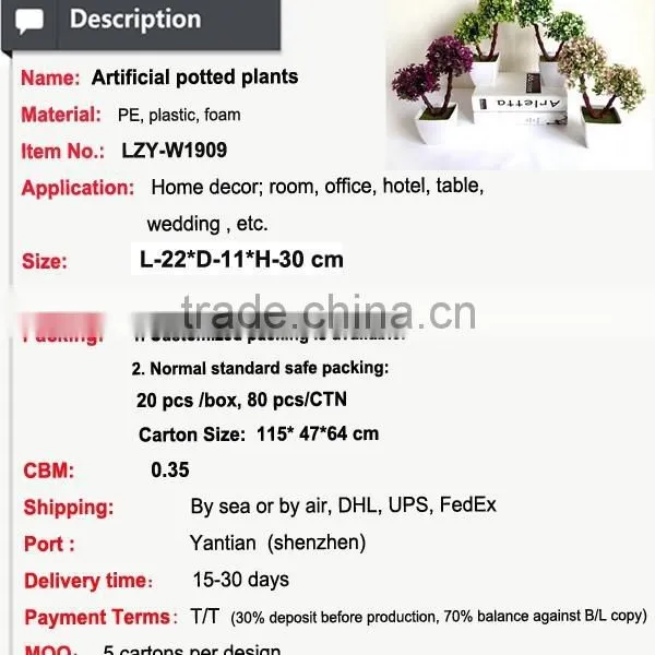 Indoor Artificial Desktop Decoration Pieces Small Fake Pot Plants photo-2