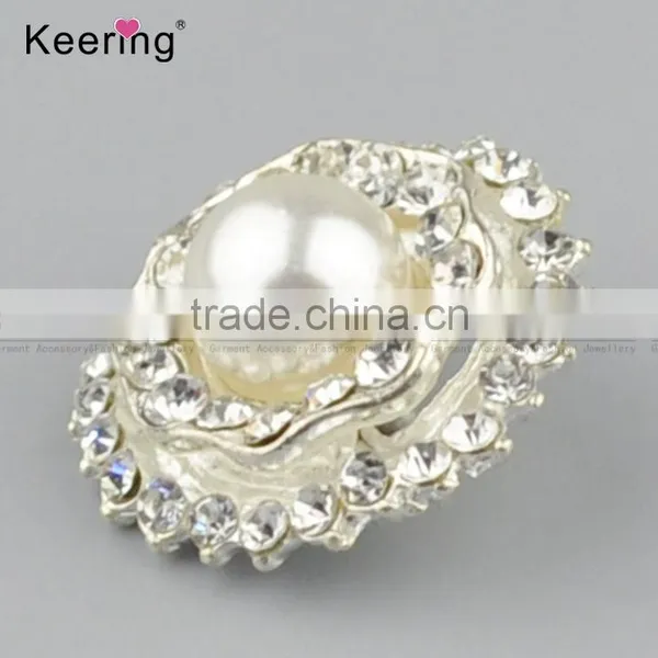Fashionable Custom Pearl Rhinestone Buttons for Garments WBK-1464 photo-3