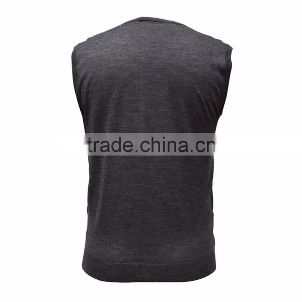 Men's Lana Wool Sweater Vest Withtwo-tone Diamond Patterns photo-2