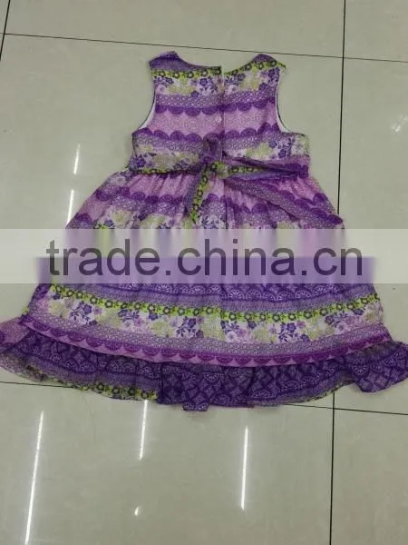 Yiwu Stocks Lots Girl's Colorful Fashion Printed Dress photo-6