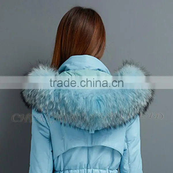 CX-A-01D Colorful Super Quality Big Real Raccoon Fur Trim For Hood photo-4