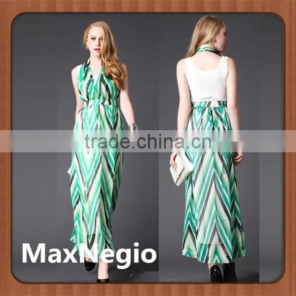 Wholesale i Dress Long Chiffon Chevron Maxi Dress photo-3
