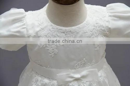 New Arrival Baby Clothes Wholesale Hot Sale Tulle Cheap 2017 Children's Boutique Short Sleeve White Summer Elegant Dress photo-6
