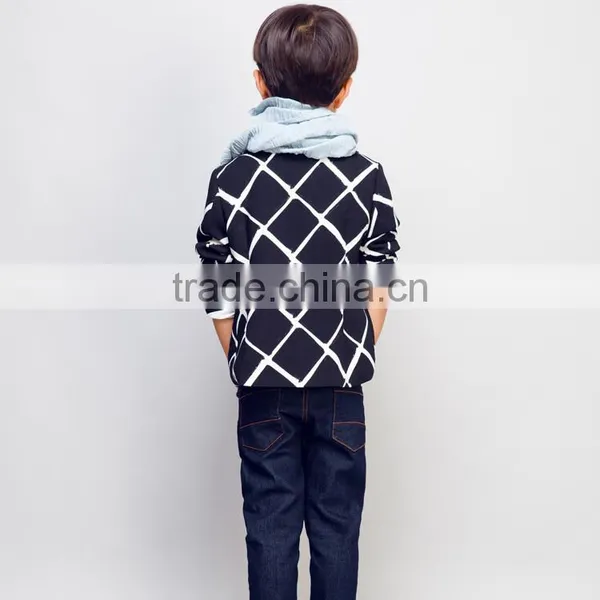 STOCK Available! COOL KID ZONE 2016 Autum Black and White Plaid Suit Boy Jacket Baby Boy Suit Boy Child Trench Coat photo-2