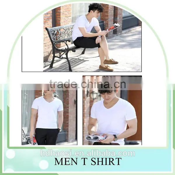 Design Your Own Short Sleeve v Neck t Shirt, v Neck t Shirts Bulk, v Neck Blank t Shirts for Men photo-3