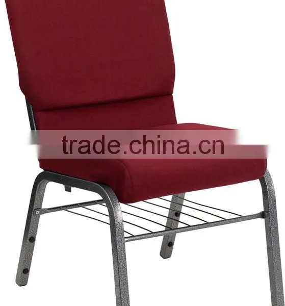 Wholesale Used Hot Sell Item Stacking Metal Church Chair Steel Fabric Stacking Waiting Meeting Room Conference Church Chair photo-4