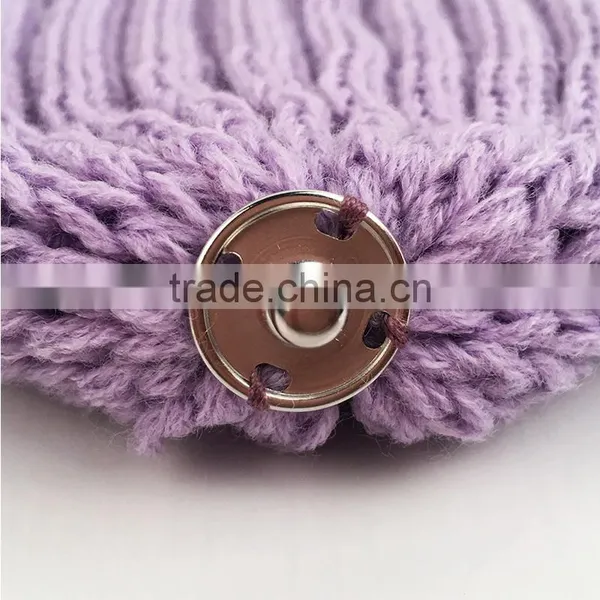Myfur High Quality Real Raccoon Fur Bobble Wool Blend Knitted Hat Wholesale photo-5