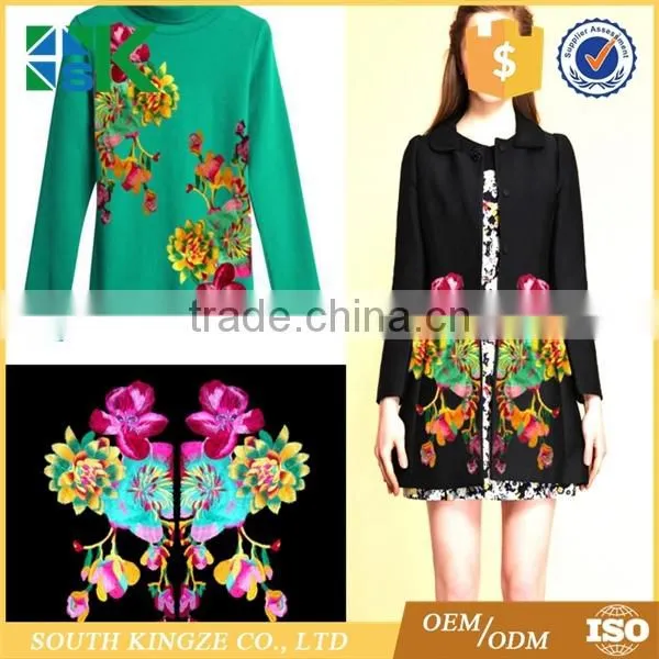 Wholesale 3D Blue Lace Patch Fabric Peony Applique Computer Embroidered Flower Stage Clothes Diy Accessories photo-3