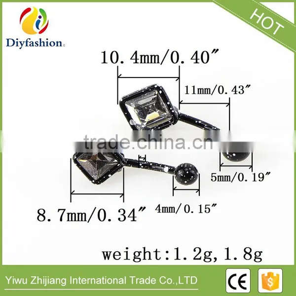Fluorescence Surgical Trendy Stainless Steel Square Shape Belly Button Ring Sexy Body Piercing Jewelry photo-5