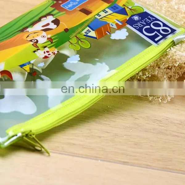 China High Quality Customized Pvc Bag With Zipper Colorful Printing Stationery Plastic Packaging Bag photo-2