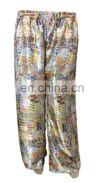 Digital Printed Beach Wear Palazzo Pants / Women's High Quality Satin Silk Trousers 2017 (beach Wear Palazzo Trousers Pant) photo-2