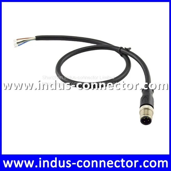 Industry M12 4 Pin Male Straight Right Angle Sensor Cable