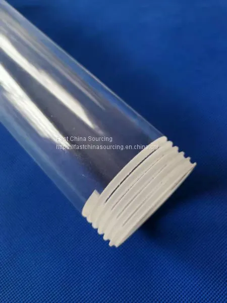 Clear Fused Quartz Tubing &Transparent Irregular shape quartz lining tube screw thread tube Screw Thread Fused Silica Quartz Glass Pipe