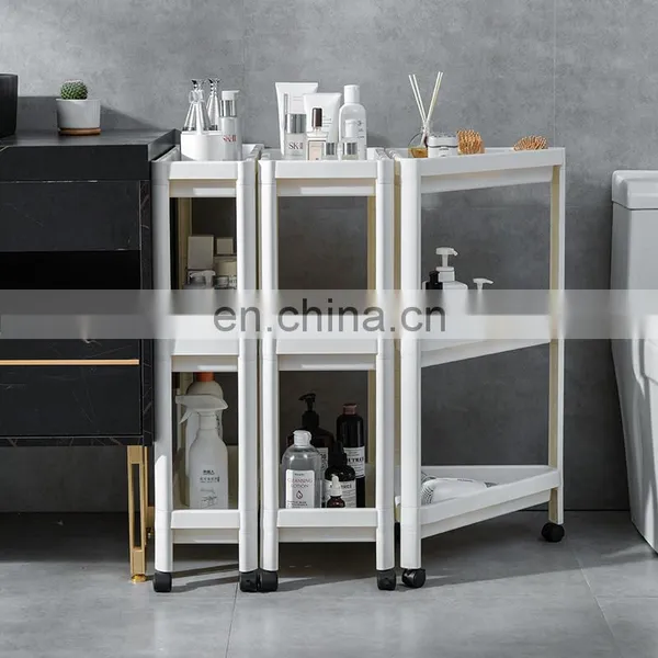 3-tier Kitchen Bathroom Rolling Cart Trolley Hand Food Carts Truck Trolley Storage Organizer Wheel Plastic Utility Craft Cart photo-2