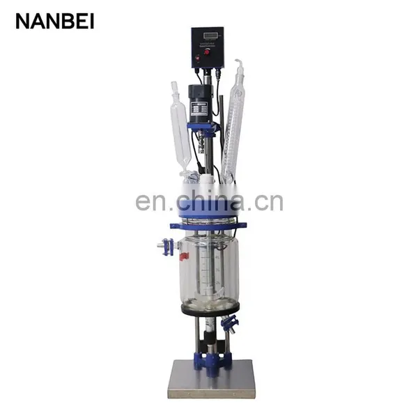 5l Laboratory Chemical Stirring Double Layer Jacketed Mini Glass Reactor With CE photo-2