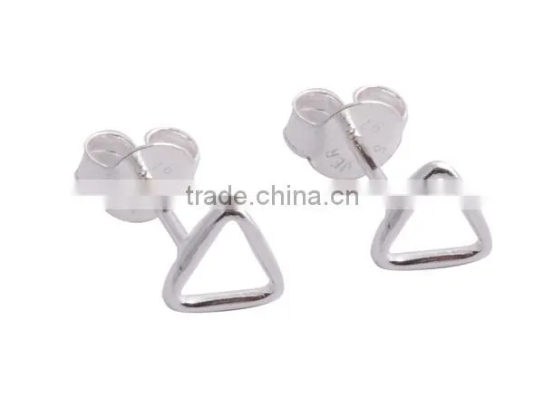 Plain Triangle 925 Sterling Silver Stud Earring