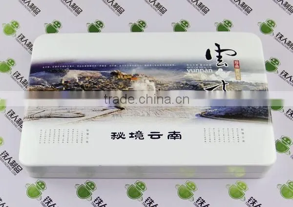 Empty Square Tea Tin Box Printed Iron Metal Steel Coffee Case Manufacturer photo-2