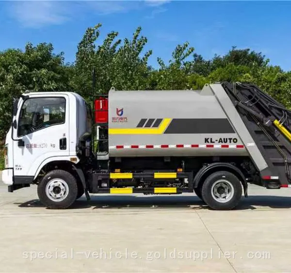 Compression Garbage Truck Large Volume Rear Hanging Bucket Garbage Collection Truck Self-loading and Self-unloading photo-2