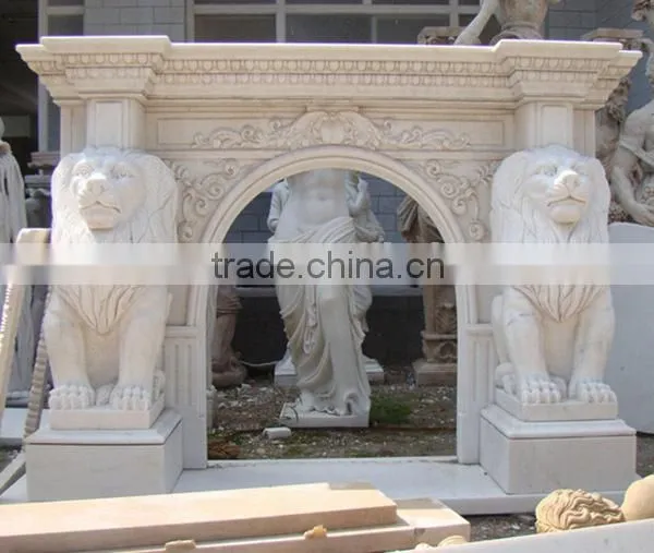 High Quality Unique Design Indoor Cultured Marble Fireplace photo-2
