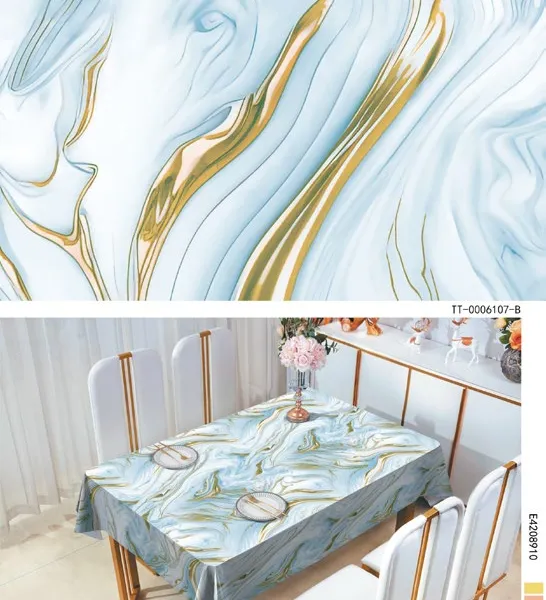 Marble PVC Tablecloth, Waterproof, Oil-proof, Easy to Clean, Perfect for Home Dining photo-5