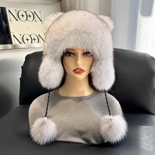 Faux Fox Fur Trapper Hat