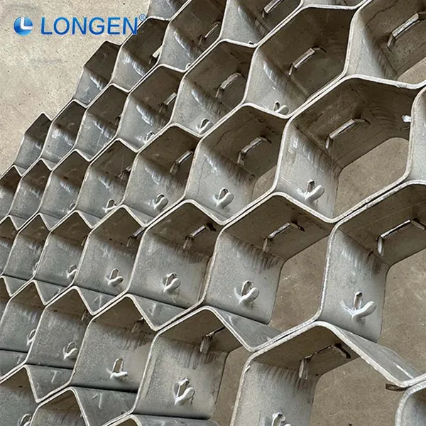 Hexagonal Cellular Mesh Crimp Refractory Armouring Support Bonding Holes Thermostable Hexsteel photo-3