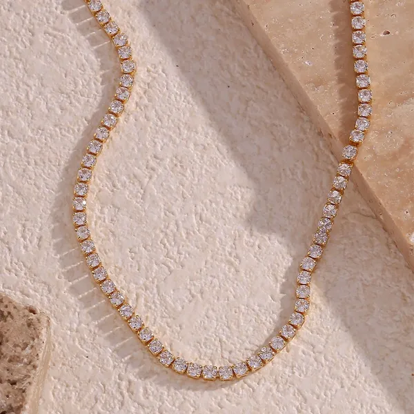 Stainless Steel Necklace 18K Gold Plated IP Coating 40cm Fashion Jewelry Wholesale Low MOQ Vendor photo-3