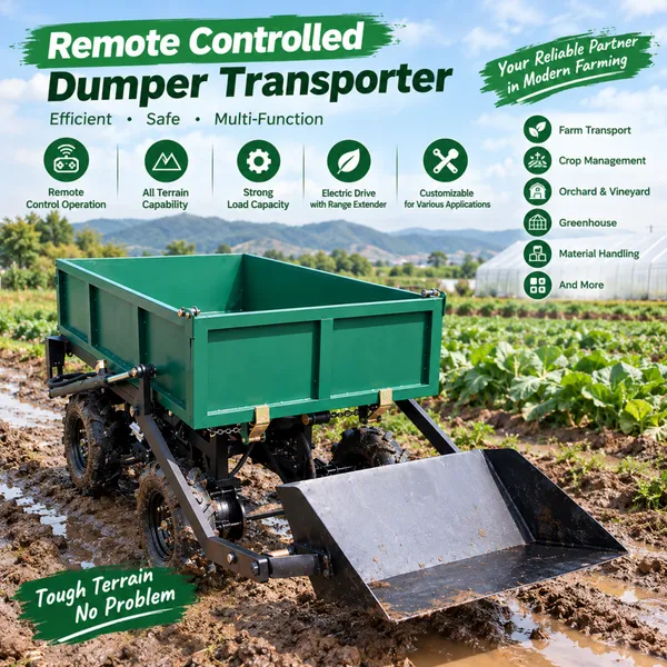 Véhicule de transport utilitaire télécommandé à longue portée pour la logistique agricole et le transport de matériaux