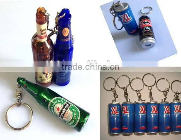 2016 Promotional Led Beer Bottle Shape Led Projector Keychain With Customized Logo photo-4
