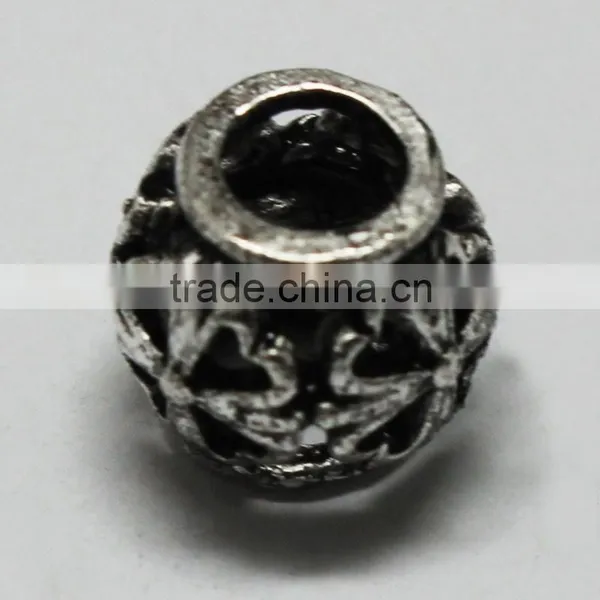 Pdora Europe America Style Bracelets Large Hole Beads Accessories, DIY Hollow Metal Beads Jewelry photo-2